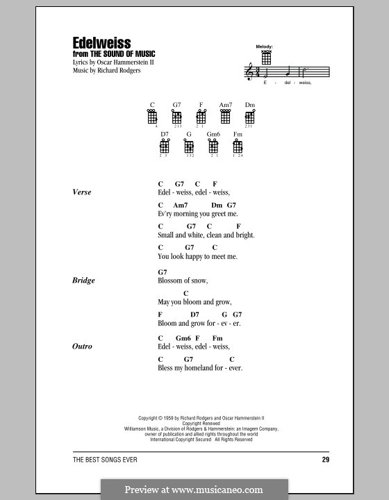 Edelweiss (from The Sound of Music): For ukulele by Richard Rodgers