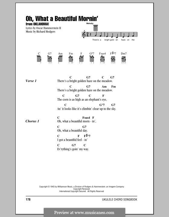 Oh, What a Beautiful Mornin' (from 'Oklahoma!'): For ukulele by Richard Rodgers