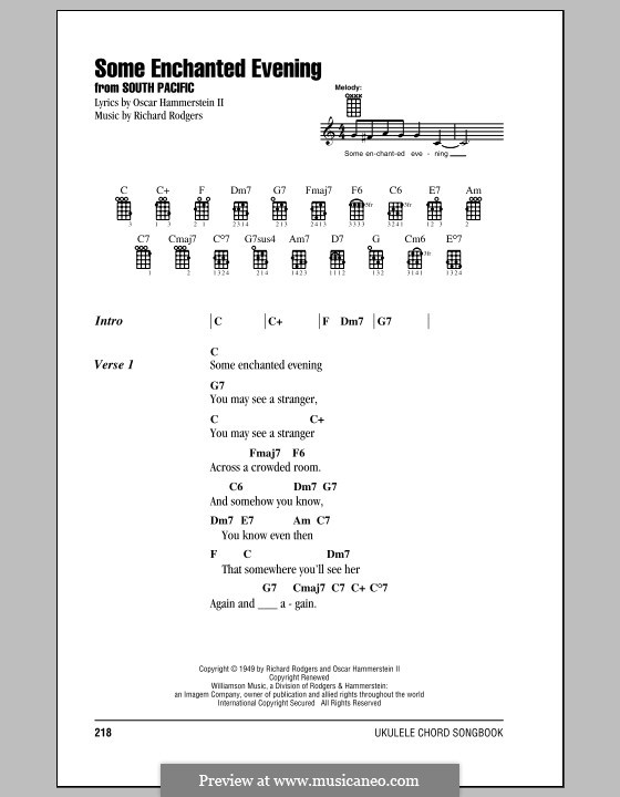 Some Enchanted Evening (from South Pacific): For ukulele by Richard Rodgers