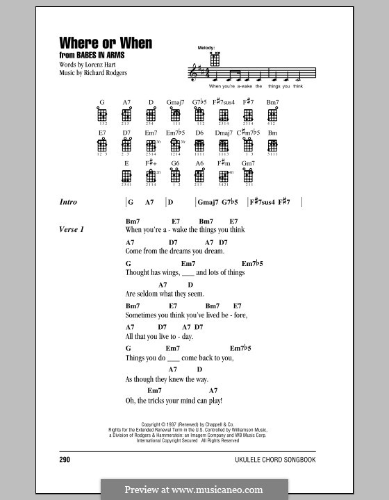 Where Or When (from Babes In Arms): For ukulele by Richard Rodgers