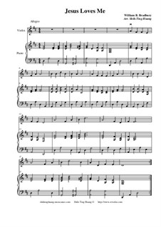 Jesus Loves Me: For violin and piano, beginner level by William Batchelder Bradbury