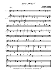 Jesus Loves Me: For viola and piano, beginner level by William Batchelder Bradbury
