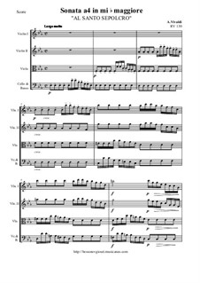 Sonata A4 for Strings in E Flat Major, RV 130: Score and parts by Antonio Vivaldi