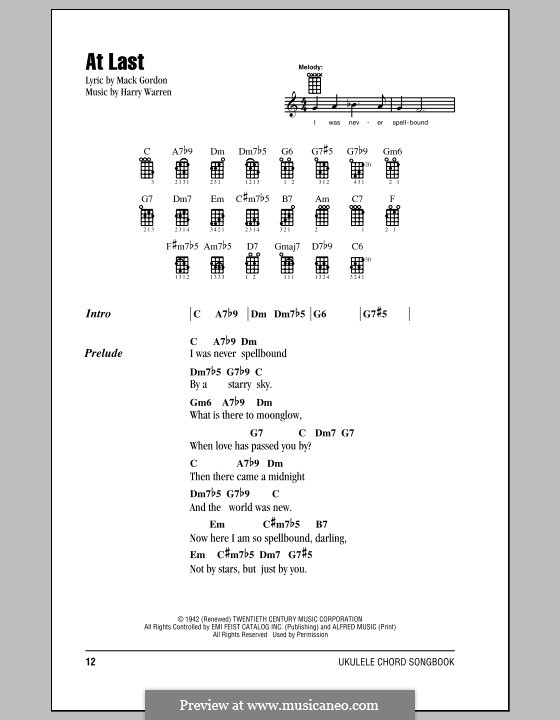 At Last (Etta James): For ukulele by Harry Warren