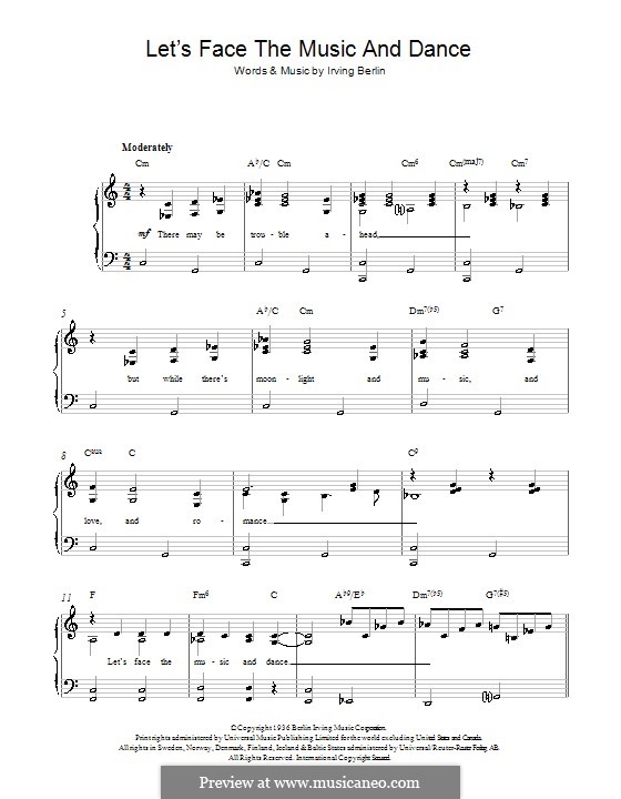 Let S Face The Music And Dance By I Berlin Sheet Music On Musicaneo