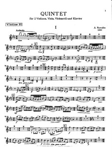 Piano Quintet in C Minor: Violin II part by Alexander Borodin