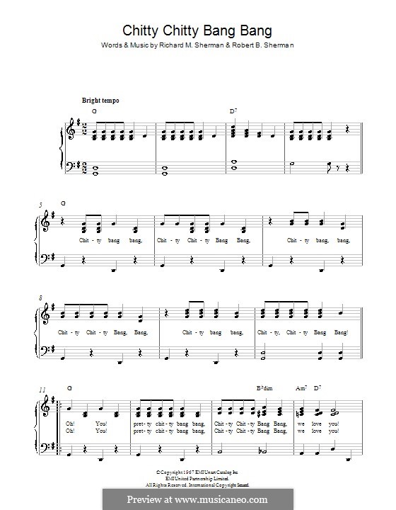 Chitty Chitty Bang Bang: For piano by Richard M. Sherman, Robert B. Sherman