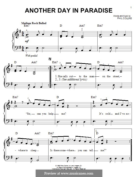 Another Day in Paradise by P. Collins - sheet music on ...