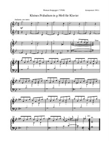 Kleines Präludium in g-Moll (Klavierfassung): Kleines Präludium in g-Moll (Klavierfassung) by Roman Jungegger