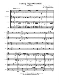 Planxty Hugh O Donnell (String Quartet): Planxty Hugh O Donnell (String Quartet) by Turlough O'Carolan