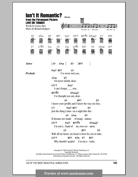 Isn't it Romantic?: For ukulele by Richard Rodgers