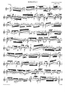 Sonata for Violin No.1 in G Minor, BWV 1001: Movement I (Adagio), for guitar by Johann Sebastian Bach