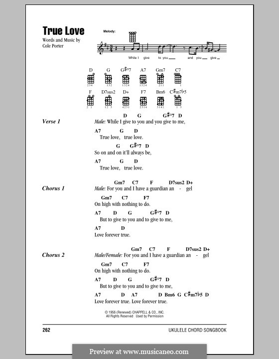 True Love (Bing Crosby & Grace Kelly): For ukulele by Cole Porter