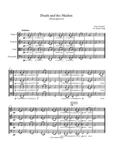 Death and the Maiden, D.531 Op.7 No.3: For string quartet by Franz Schubert