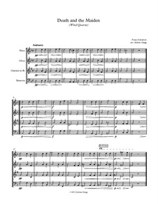 Death and the Maiden, D.531 Op.7 No.3: For wind quartet by Franz Schubert