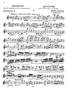 String Quartet in F Major, M.35: Violin I part by Maurice Ravel