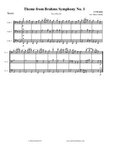 Movement IV: Arrangement of a theme for advanced beginner cello trio (three cellos) by Johannes Brahms
