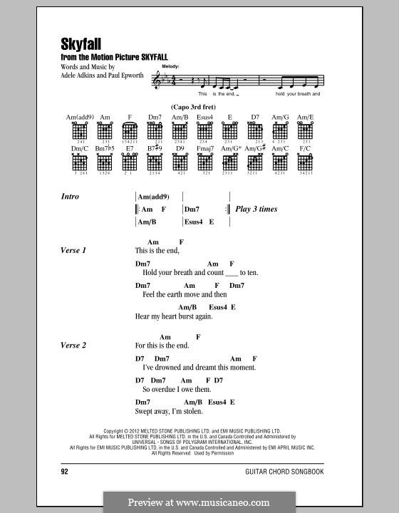 Vocal version: Lyrics and chords by Adele, Paul Epworth