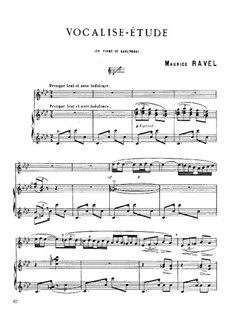 Vocalise-étude en forme de Habanera, M.51: For voice and piano by Maurice Ravel