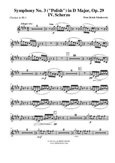 Movement IV: Clarinet in Bb 1 (Transposed Part) by Pyotr Tchaikovsky