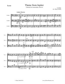 Jupiter: Theme, for cello trio (three cellos) by Gustav Holst