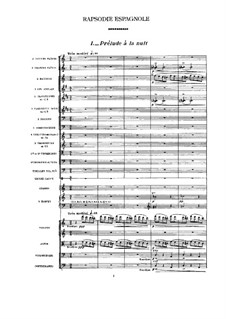 Rapsodie espagnole, M.54: Full score by Maurice Ravel