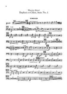 Daphnis et Chloé. Suite No.1, M.57a: Percussion parts by Maurice Ravel