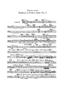 Daphnis et Chloé. Suite No.2, M.57b: Percussion part by Maurice Ravel