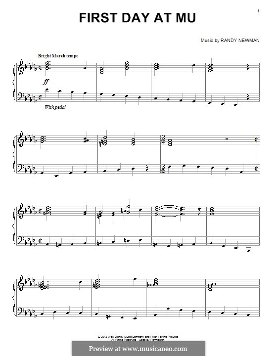 First Day at MU: For piano by Randy Newman