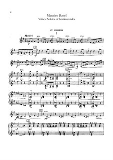 Valses nobles et sentimentales, M.61: Violins II part by Maurice Ravel