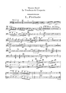 Le tombeau de Couperin for Orchestra, M.68a: Cellos part by Maurice Ravel