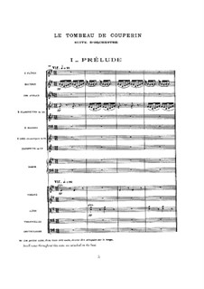 Le tombeau de Couperin for Orchestra, M.68a: Full score by Maurice Ravel
