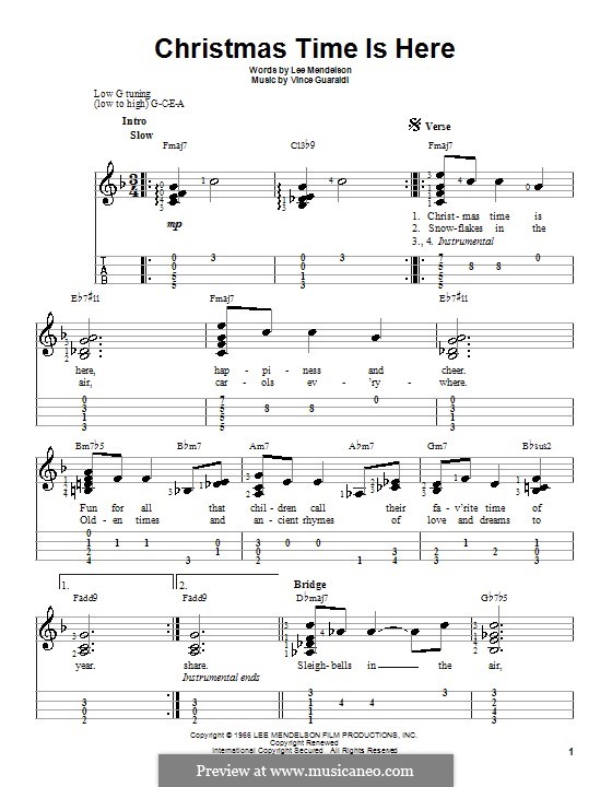 Instrumental version: For ukulele by Vince Guaraldi
