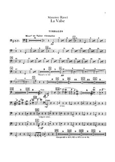 La valse. Choreographic Poem for Orchestra, M.72: Percussion parts by Maurice Ravel