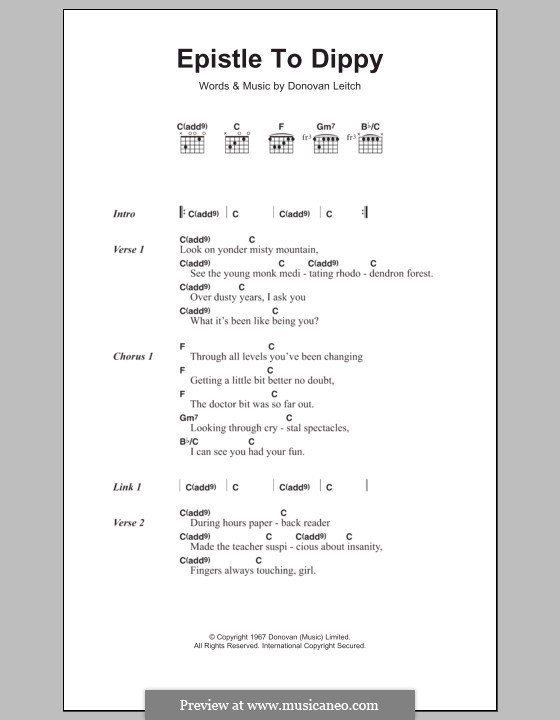 Epistle to dippy by d leitch sheet music on musicaneo