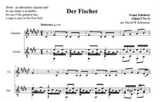 Fisherman, D.225 Op.5 No.3: For clarinet and guitar by Franz Schubert