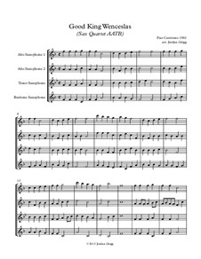 Good King Wenceslas: For sax quartet AATB by Unknown (works before 1850)
