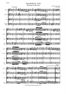 Burlesque de Quichotte. Suite in G Major for Strings and Basso Continuo, TWV 55:G10: Score and parts by Georg Philipp Telemann