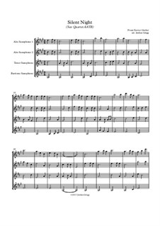 Ensemble version: For sax quartet AATB by Franz Xaver Gruber