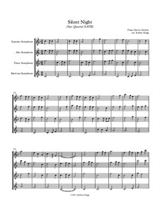 Ensemble version: For sax quartet SATB by Franz Xaver Gruber