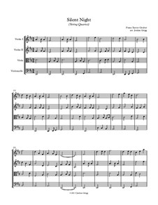 Ensemble version: For string quartet by Franz Xaver Gruber