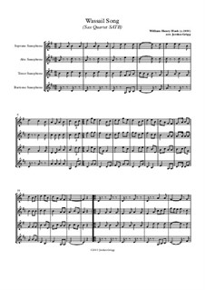 Here we Come a-Wassailing: For sax quartet SATB by folklore