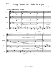 Piece for String Quartet No.1 in B-flat Major: Piece for String Quartet No.1 in B-flat Major by David Jefferson