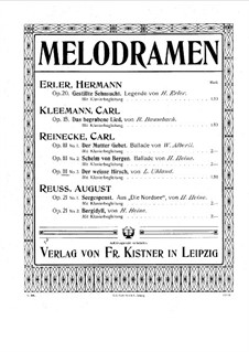 Melodramas and Declamations, Op.111: Nr.3 Der weisse Hirsch by Carl Reinecke