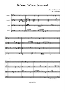 O Come O Come Emmanuel: For string quartet by Unknown (works before 1850)