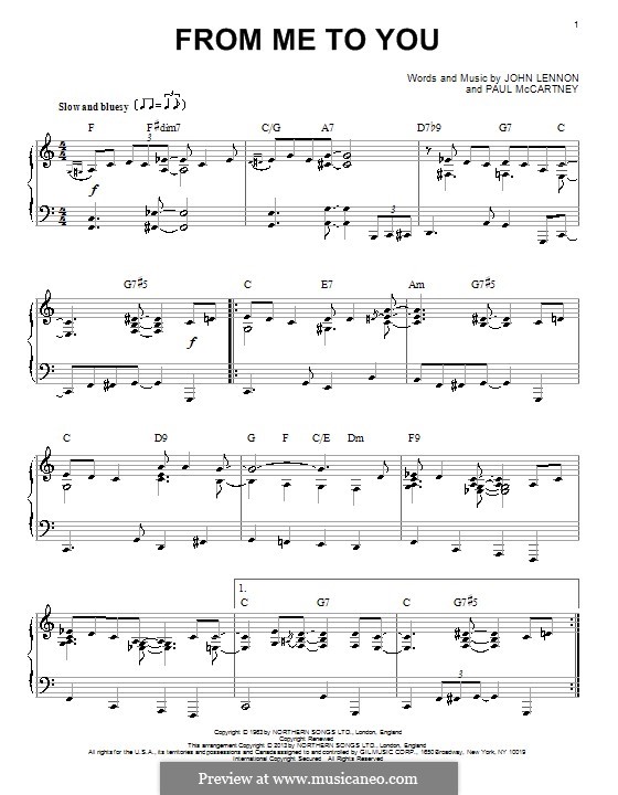 From Me to You (The Beatles): For piano (jazz version) by John Lennon, Paul McCartney