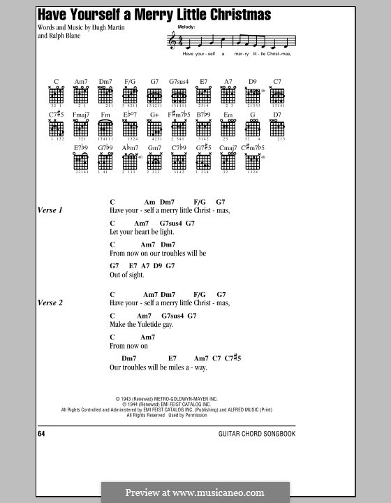 Vocal version: Lyrics and chords by Hugh Martin, Ralph Blane