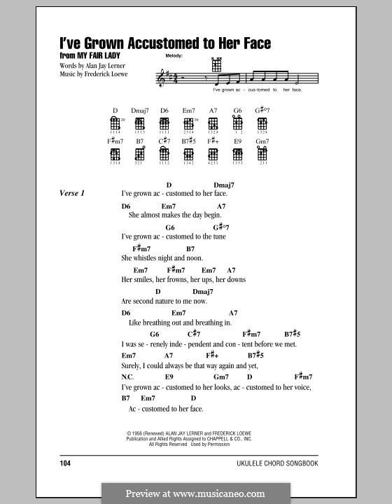 I've Grown Accustomed to Her Face (from My Fair Lady): For ukulele by Frederick Loewe