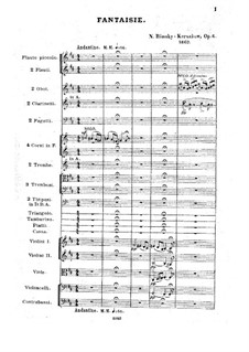 Fantasia on Serbian Themes, Op.6: Full score by Nikolai Rimsky-Korsakov