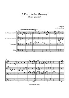 A Place in thy Memory: For brass quartet by Unknown (works before 1850)
